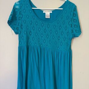 Jordan Blue Smocked Short Sleeve Blouse